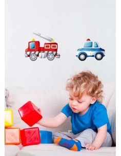 Stickers Police,Stickers Transports: Voiture de Police Gyrophare 2