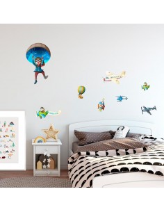 Stickers Voiture & Transports,Sticker Frise Véhicules Volants 2