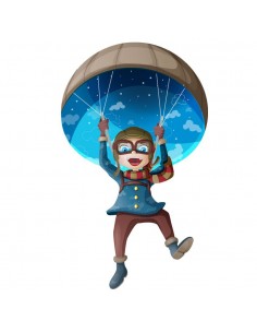 Stickers Voiture & Transports,Sticker enfant Parachutiste