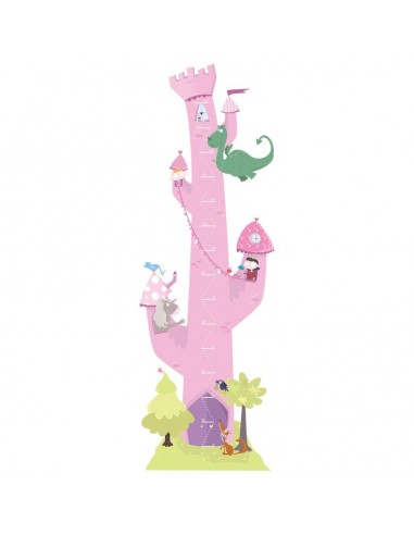 Stickers Fée & Princesse,Sticker Toise Princesse Tour Rose