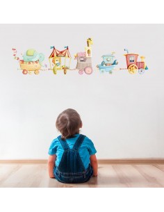 Stickers Voiture & Transports,Sticker Frise: Train du Cirque 2