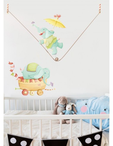 Stickers Cirque,Sticker Cirque: Éléphant Funambule Stickers Cirque,Sticker Cirque: Éléphant Funambule