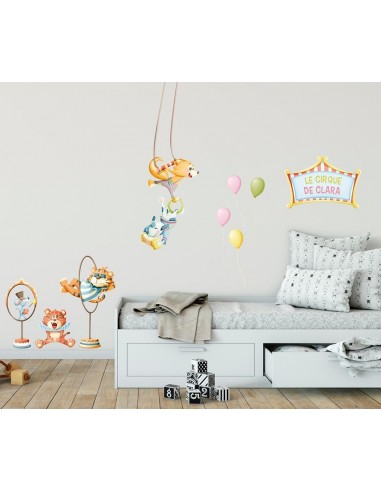 Stickers Cirque,Sticker Cirque: Animaux Trapézistes Stickers Cirque,Sticker Cirque: Animaux Trapézistes