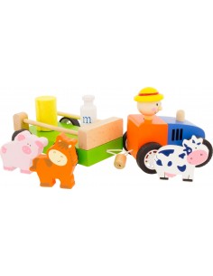 Jouet en bois,Tracteur ferme à Traîner 2
